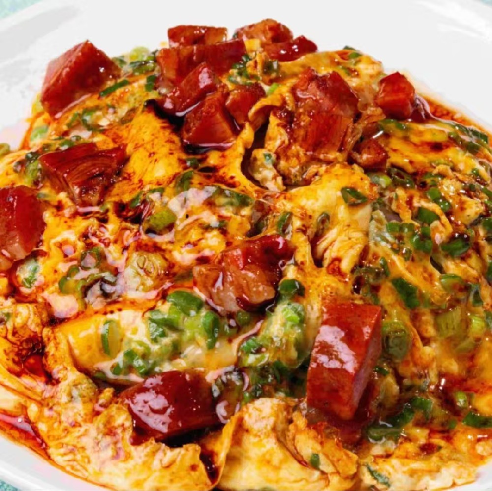 【强烈推荐】葱香叉烧滑蛋饭