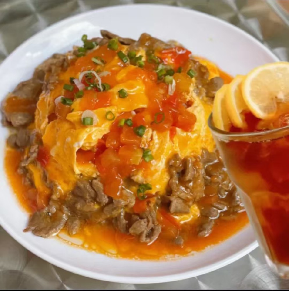 【鲜熬茄汁】番茄牛肉滑蛋饭+饮品