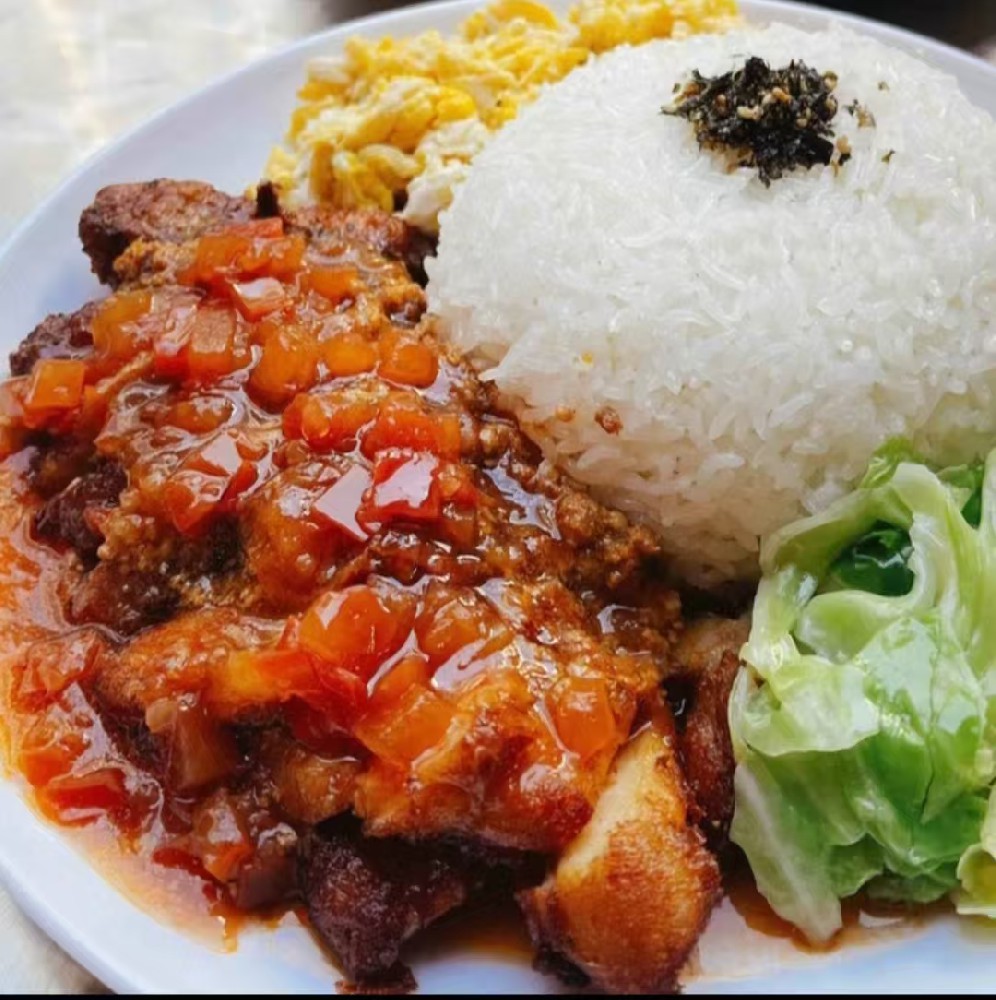 鲜番茄汁脆鸡扒饭
